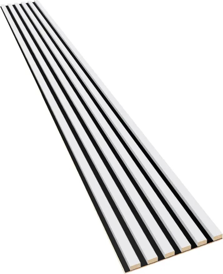 Akustyczne panele lamelowe 2 szt. biały mat W7-F27
