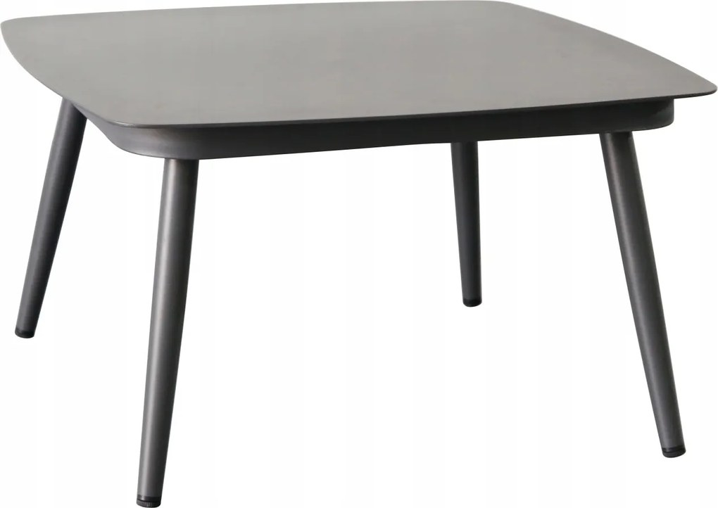 Zestaw mebli ogrodowych szary aluminium narożnik z poduszkami i stolik