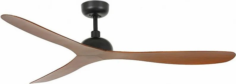 Faro Barcelona - Gotland L Czarny/drewniany wentylator sufitowy - cichy silnik prądu stałego, brak światła, pilot zdalnego sterowania, 6 prędkości