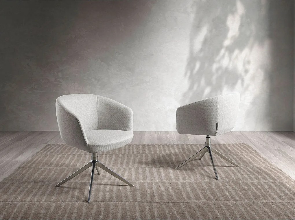 Jasnoszare krzesło obrotowe z tkaniny 4133 ANGEL CERDA