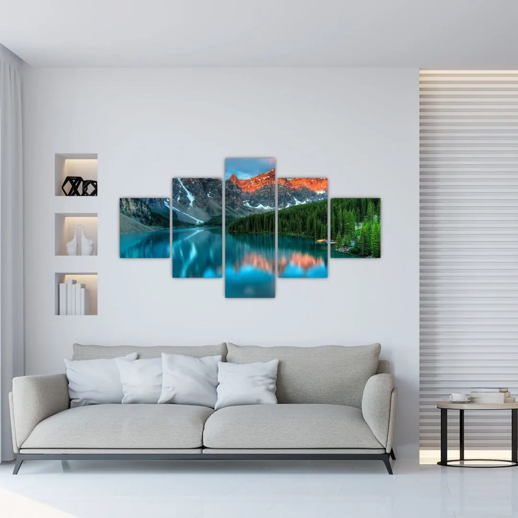 Obraz turkusowego jeziora (125x70 cm)