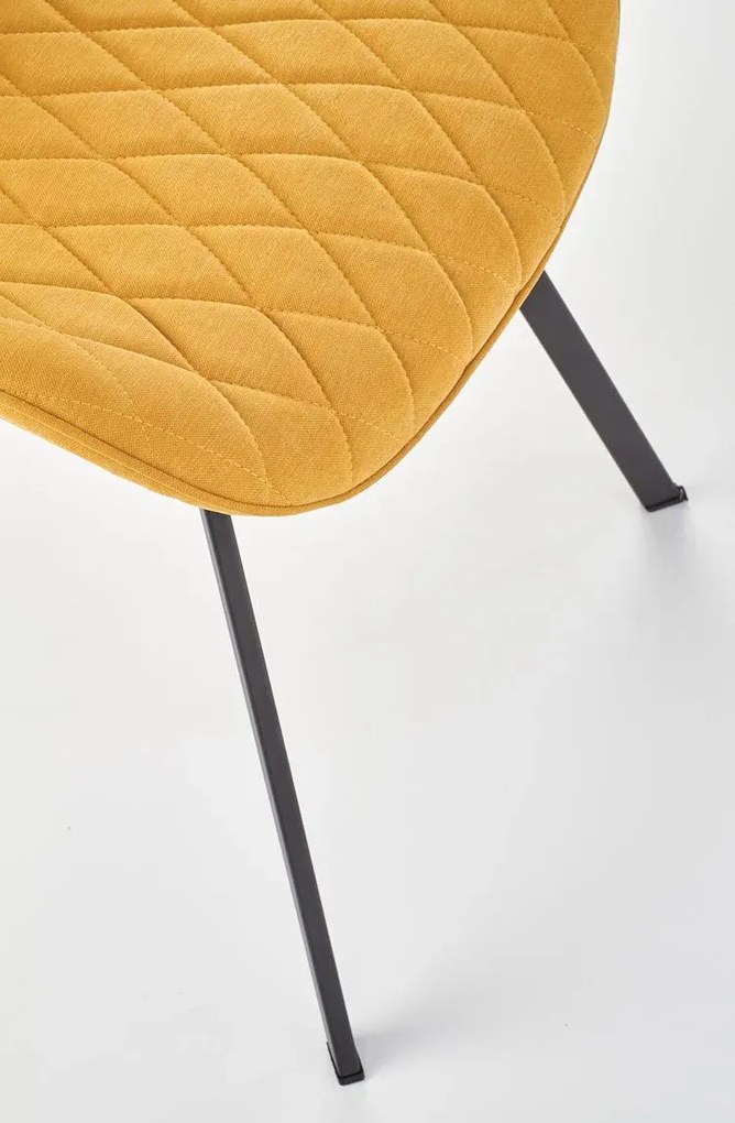 Musztardowe tapicerowane krzesło 45cm F5-L16