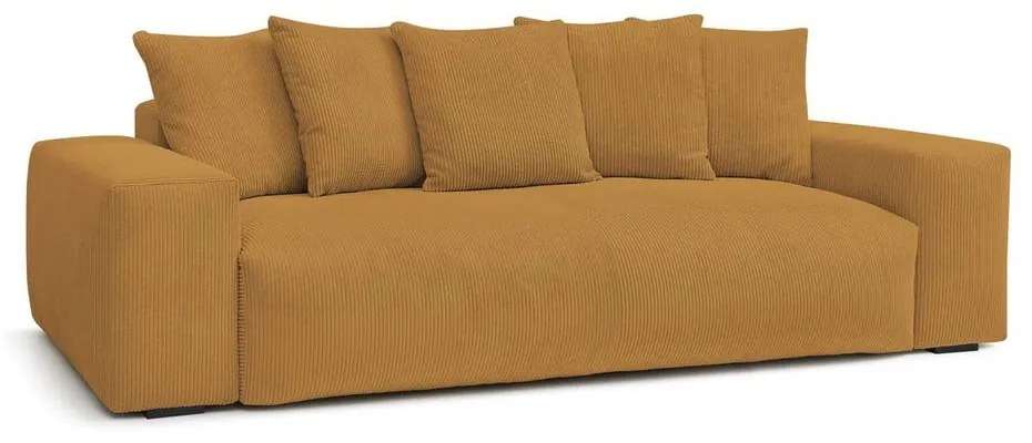 Musztardowa sztruksowa sofa 280 cm Voltaire – Bobochic Paris