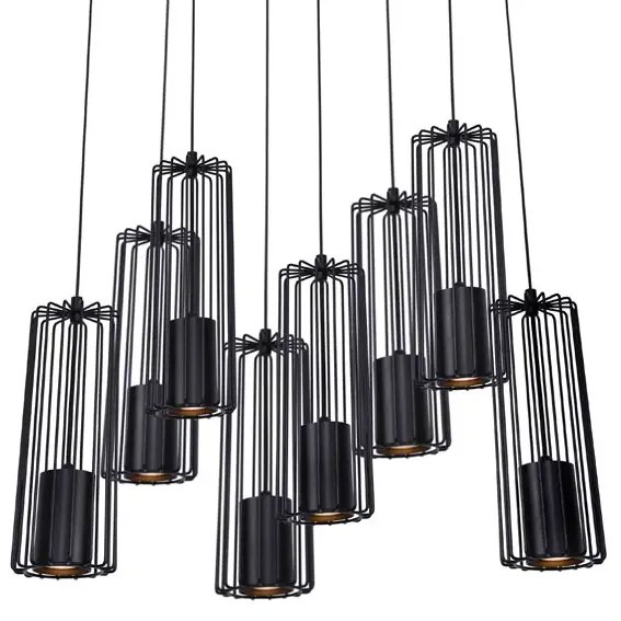 Czarna duża industrialna lampa wisząca nad stół S777 P6-D37