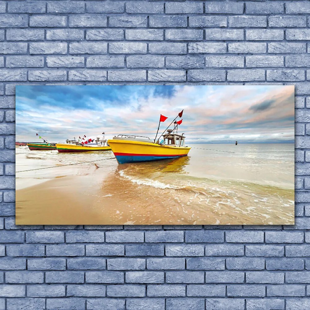 Obraz Canvas Łódki Plaża Morze Krajobraz
