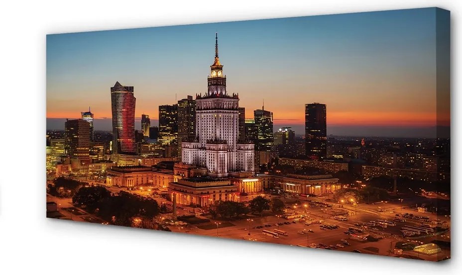 Fotoobraz na płótnie Nocne Światła Warszawy