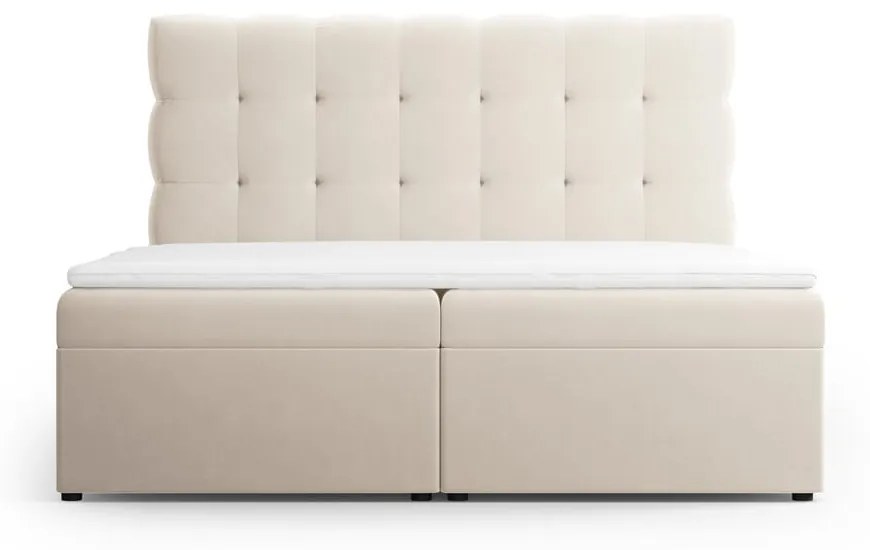 Beżowe łóżko boxspring ze schowkiem 160x200 cm Bali – Cosmopolitan Design