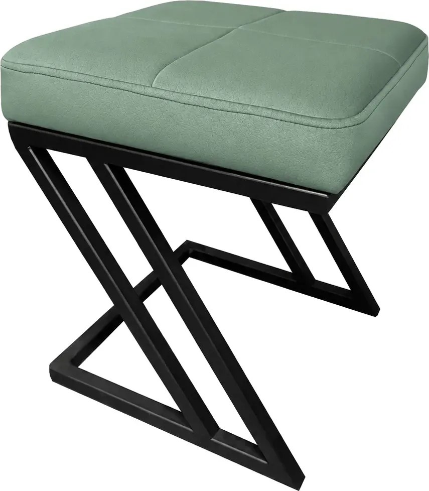 Pufa ZETA LOFT ławka taboret podnóżek metal eko-skóra D7