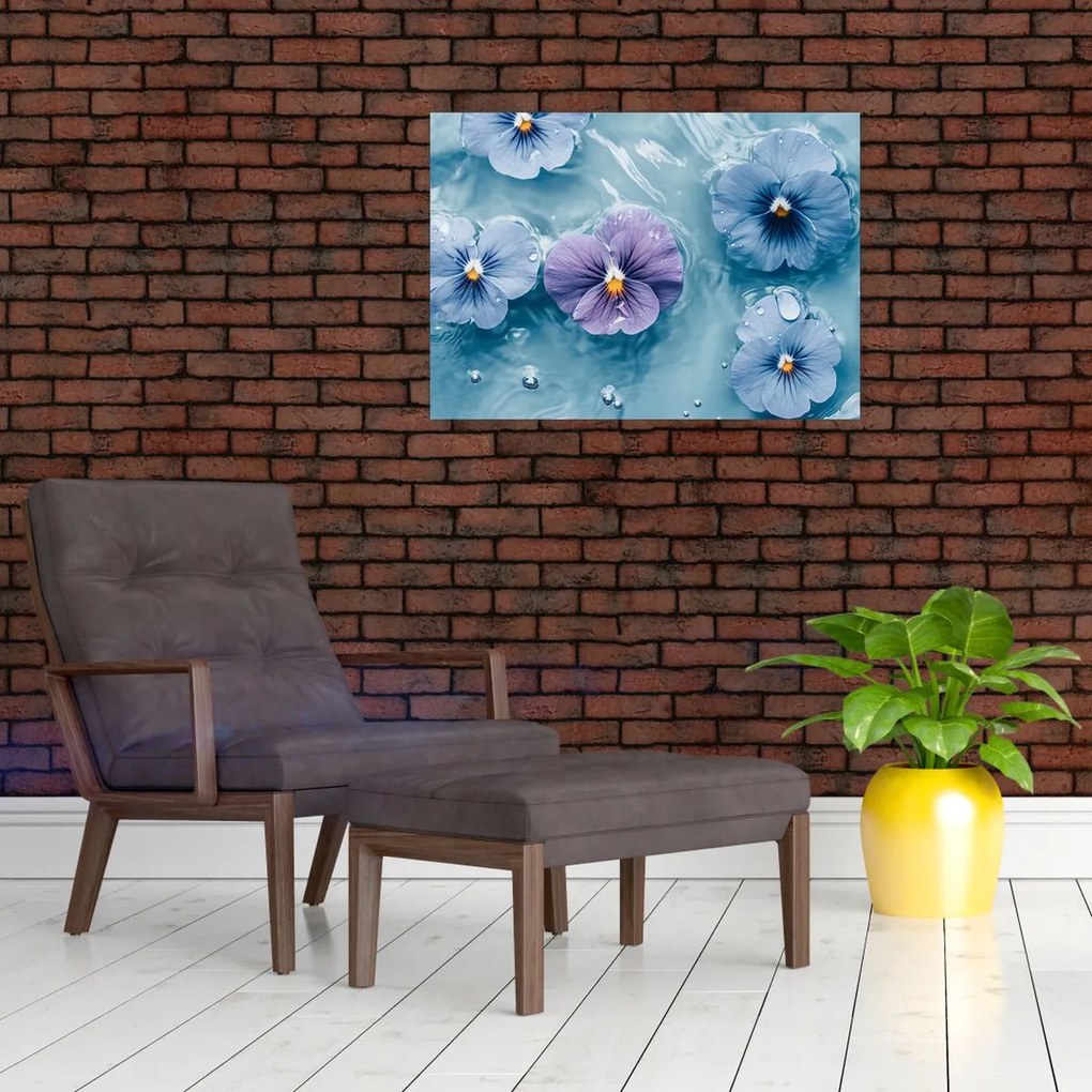 Obraz - Fiołki w wodzie (70x50 cm)