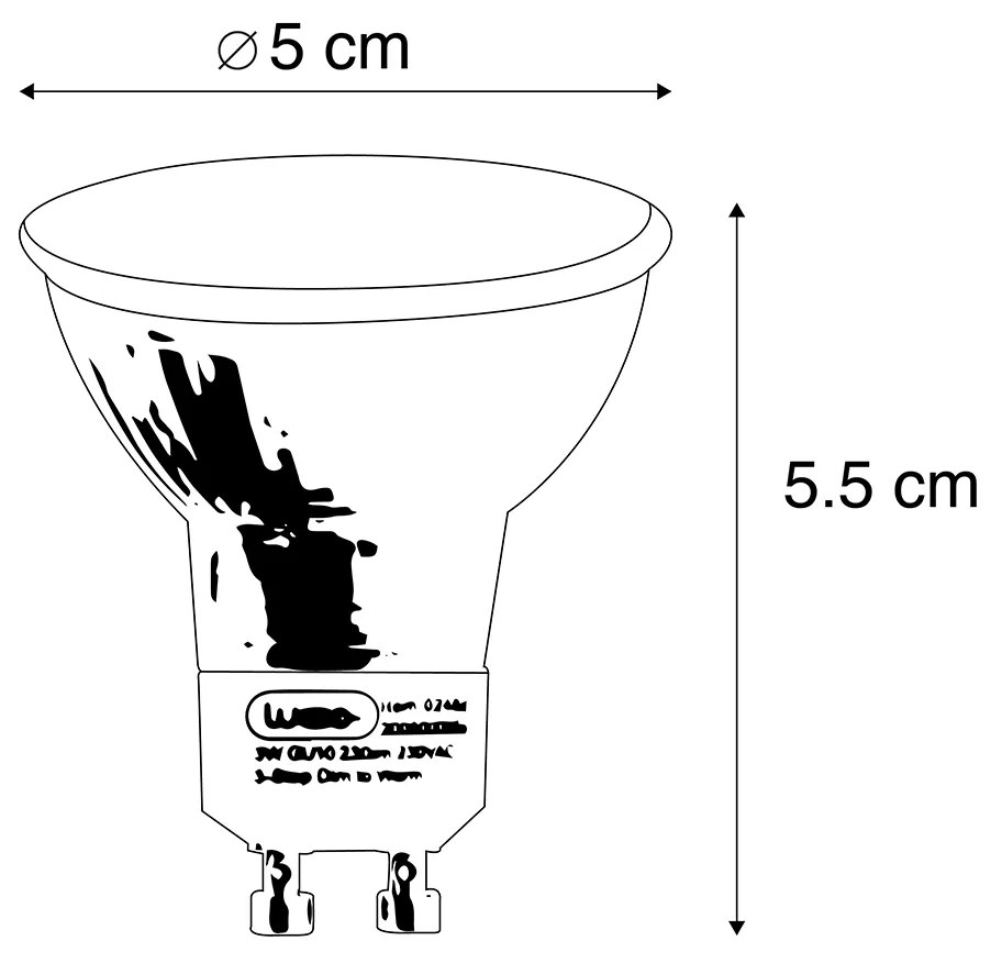 Zestaw 5 lamp LED GU10 z żarnikiem płomieniowym 1W 80 lm 2200K