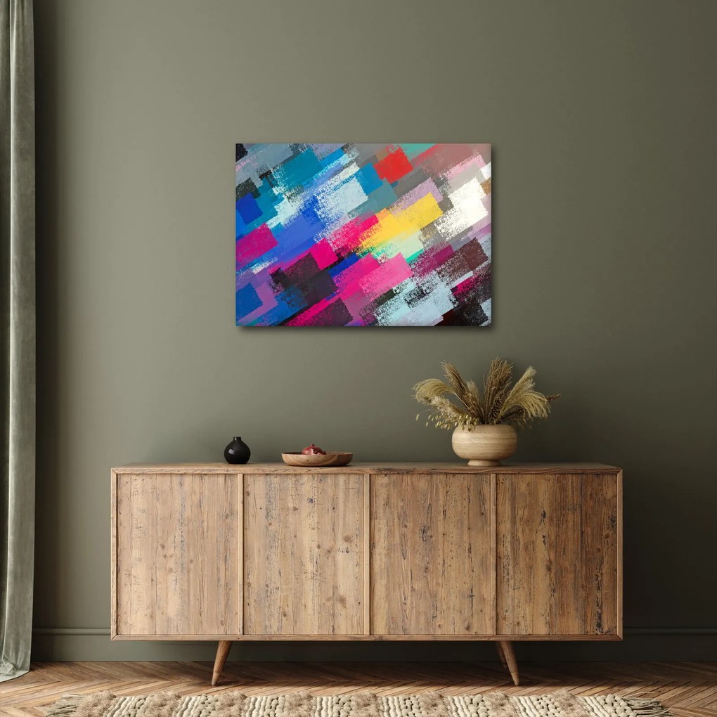 Obraz - Kolorowe pociągnięcia pędzlem (70x50 cm)