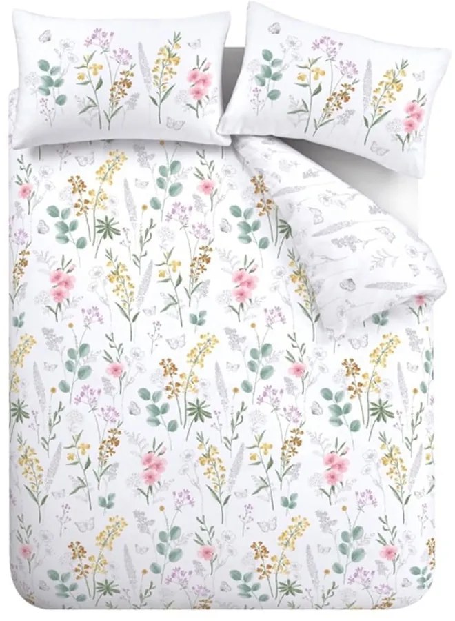 Biała pościel dwuosobowa 200x200 cm Emilia Floral – Catherine Lansfield