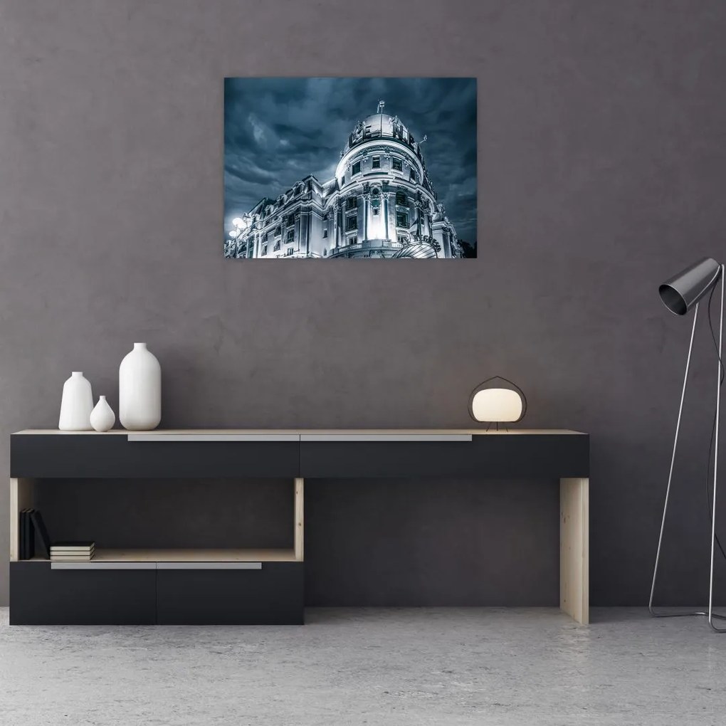 Obraz na szkle - architektura w ciemności (70x50 cm)