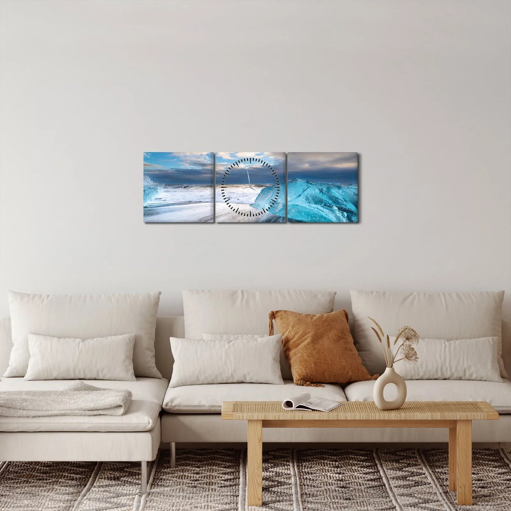 Obraz - Diamond Beach (z zegarem) (90x30 cm)