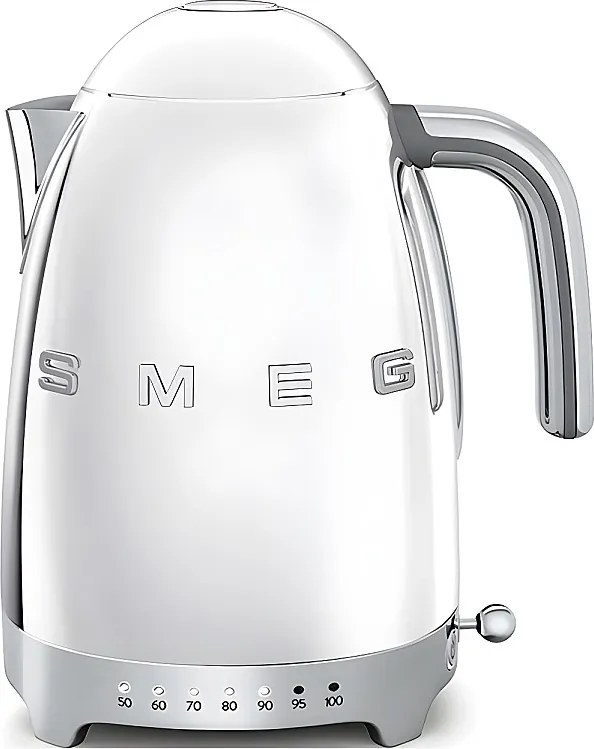 Bezprzewodowy czajnik Smeg 1,7L ze stali nierdzewnej z regulacją temperatury LED i funkcją podtrzymywania ciepła