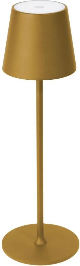 Ściemniana lampa stołowa LED do użytku zewnętrznego, 4W, 4000 mAh, 3000/4000/5500K, IP44, złota