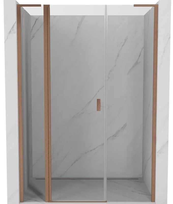 Mexen Mist L drzwi prysznicowe uchylne 150 cm, transparent, miedź szczotkowana - 8A4L-150-001-65-00