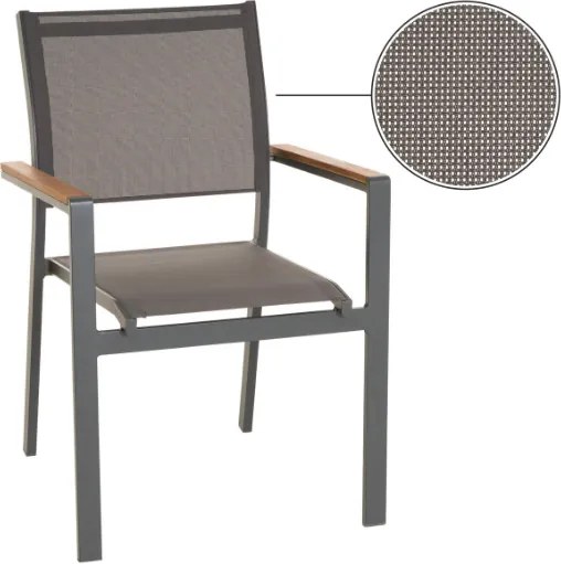 Krzesła ogrodowe aluminiowe, sztaplowane, 2 sztuki, antracyt