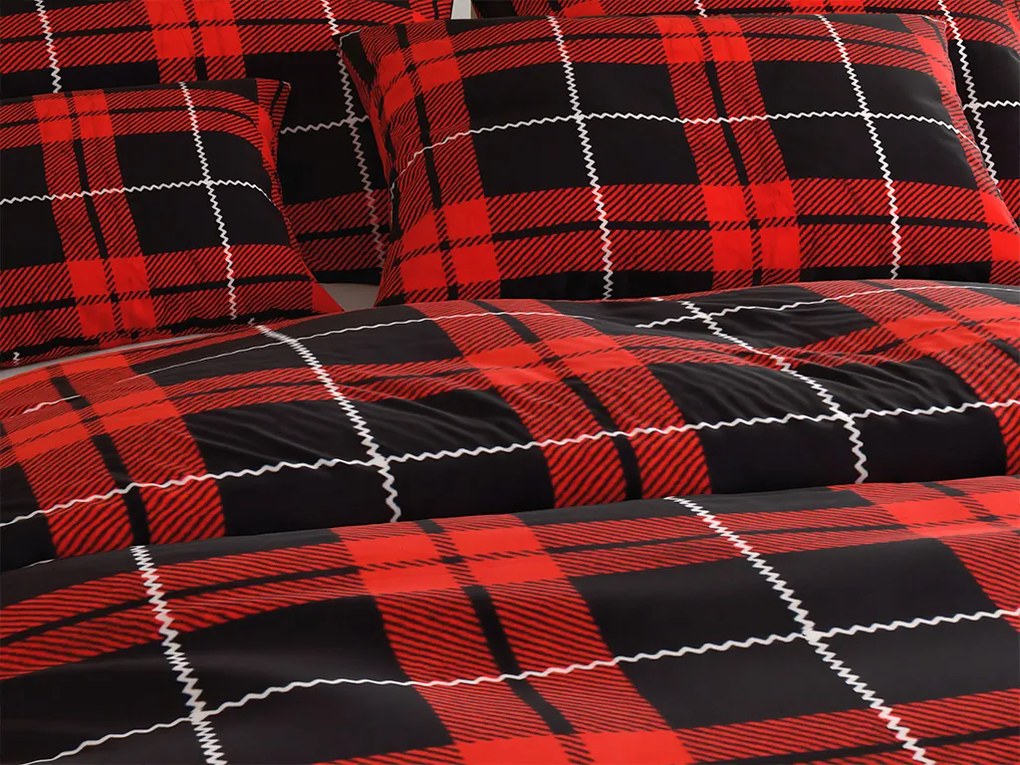 PrzytulneMieszkanie.pl PrzytulneMieszkanie.pl Pościel z mikropluszu ALBURY czerwona Rozmiar pościeli: 70 x 90 cm | 140 x 200 cm