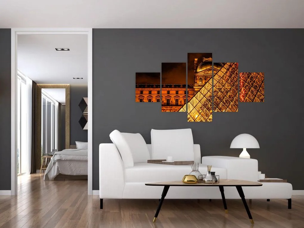 Obraz Luwru w Paryżu (125x70 cm)