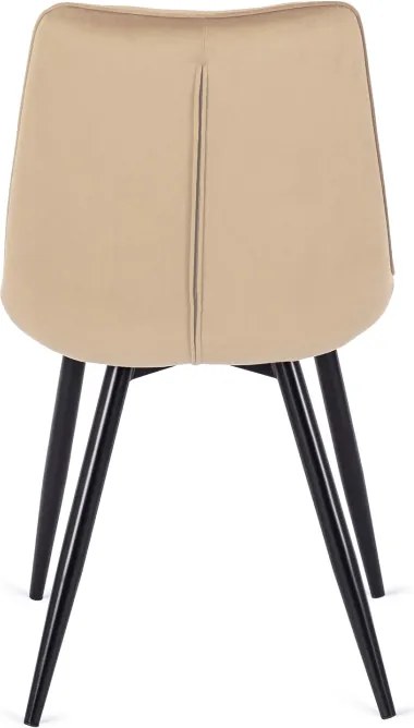 Krzesło Tapicerowane do Jadalni RIO Beżowe Welurowe Nowoczesne Loft