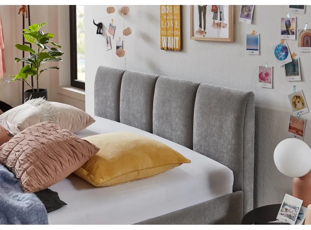 Szare tapicerowane łóżko jednoosobowe bez stelaża 120x200 cm Joker – Meise Möbel