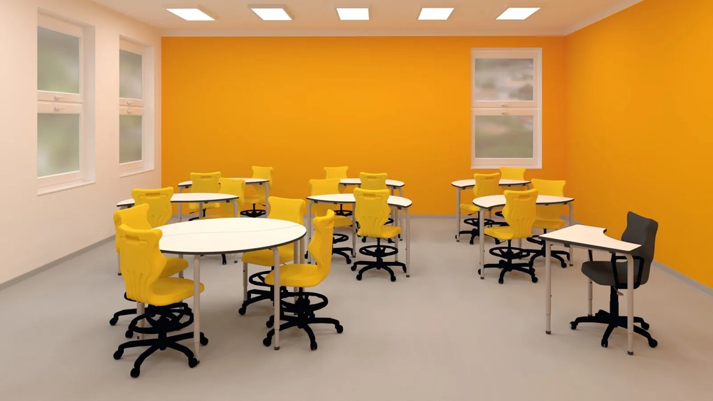 Obrotowe krzesło szkolne Twist z podłokietnikami rozmiar 5-6, podstawa czarna