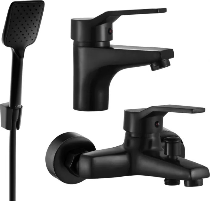 Mexen Caro R62 zestaw wannowy, czarny - 746603R62-70