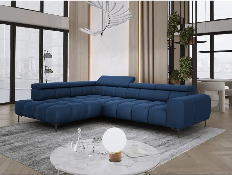 Narożnik PLAZA L Lewostronny z elektryczną regulacją siedziska w tkaninie SOLAR 79 WERSAL