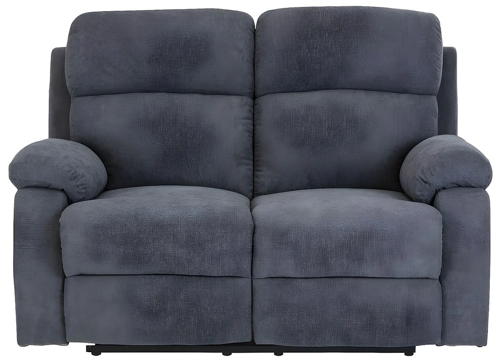 Kanapa 2-osobowa TOLZANO z tkaniny, z funkcją relax – kolor antracytowy