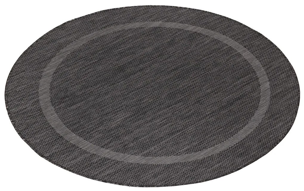 Dywan zewnętrzny Relax ramka czarny 120 cm x 120 cm koło