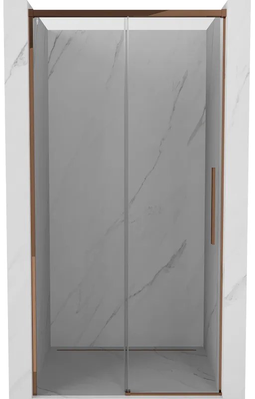 Mexen Rox drzwi prysznicowe rozsuwane 135 cm, transparent, różowe złoto - 8C2-135-000-60-00