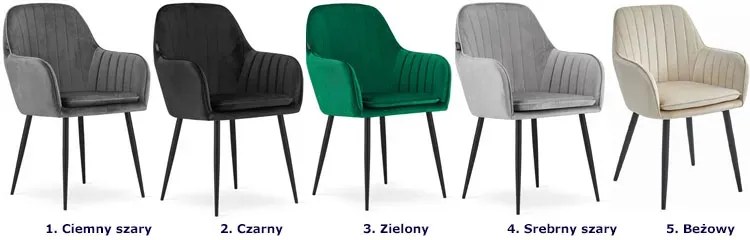 Pikowane czarne krzesło do stołu T7-S35