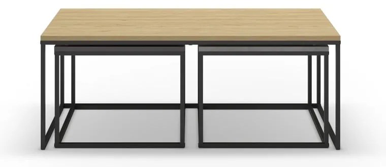 Szaro-naturalne stoliki zestaw 3 szt. 60x110 cm Camelia – Marckeric