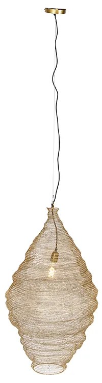 Orientalna lampa wisząca złota 90 cm - Nidum