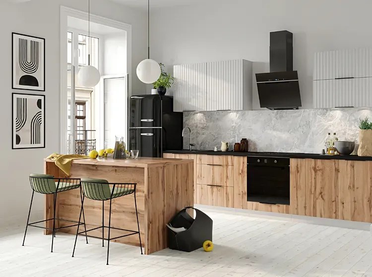 Wyspa kuchenna dąb artisan + grafit - Cristal 4X
