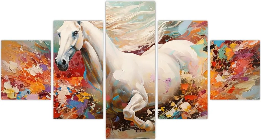 Obraz - Malowanie konia (125x70 cm)