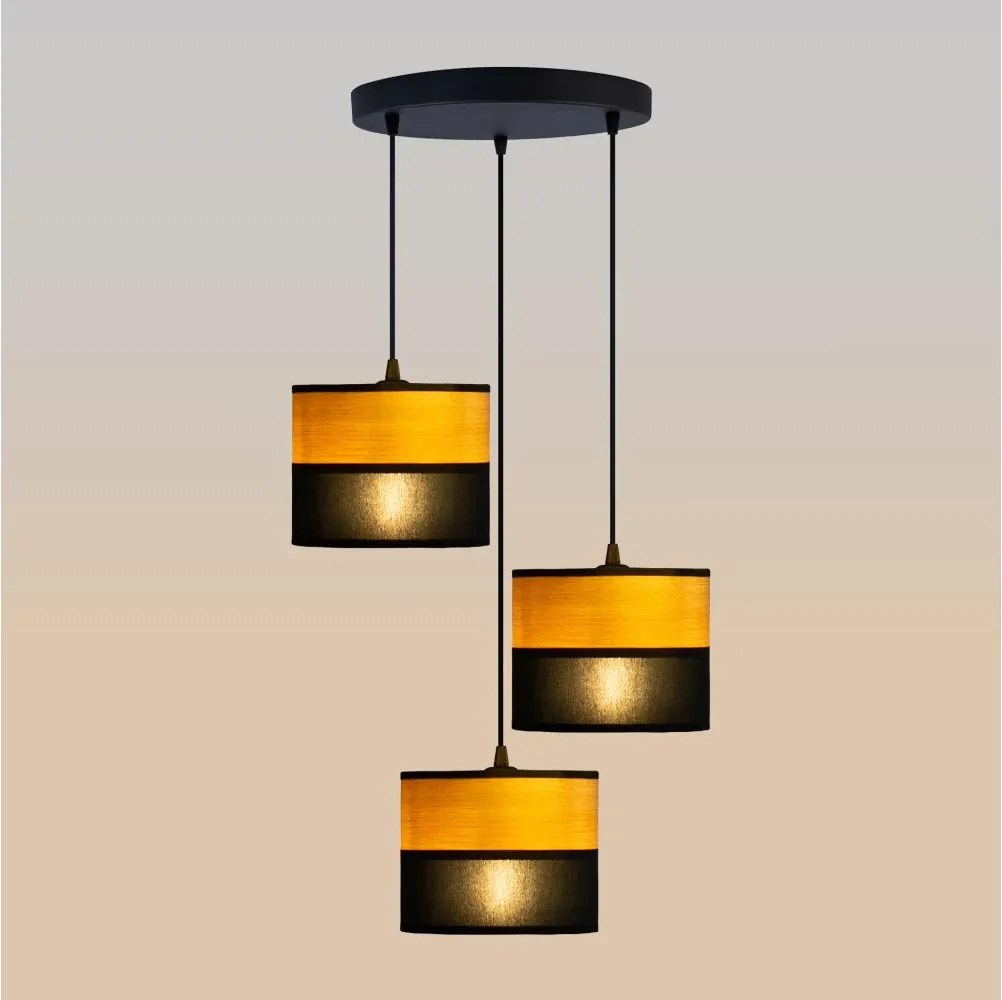 Żyrandol na lince ALBA 3xE27/15W/230V śr. 40 cm czarny/brązowy