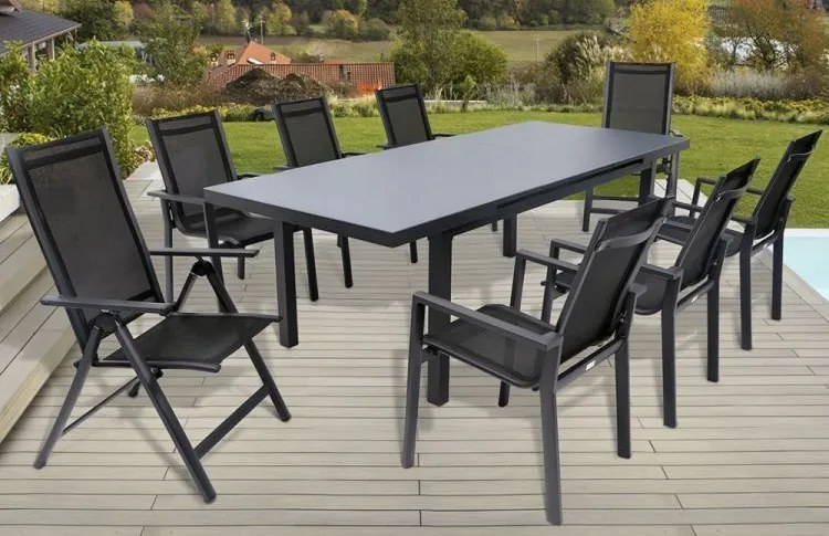 Zestaw 4 krzeseł ogrodowych składanych Napoli, czarny