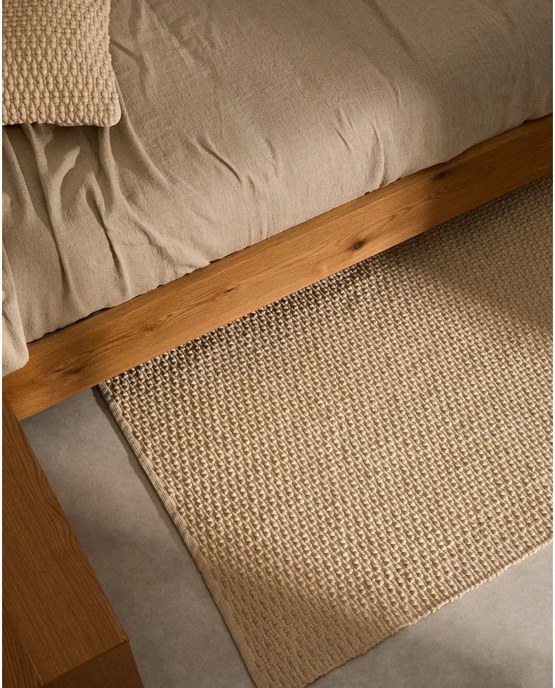 Kremowy dywan z mieszanki bawełny tkany ręcznie 160x230 cm Mascarell – Kave Home