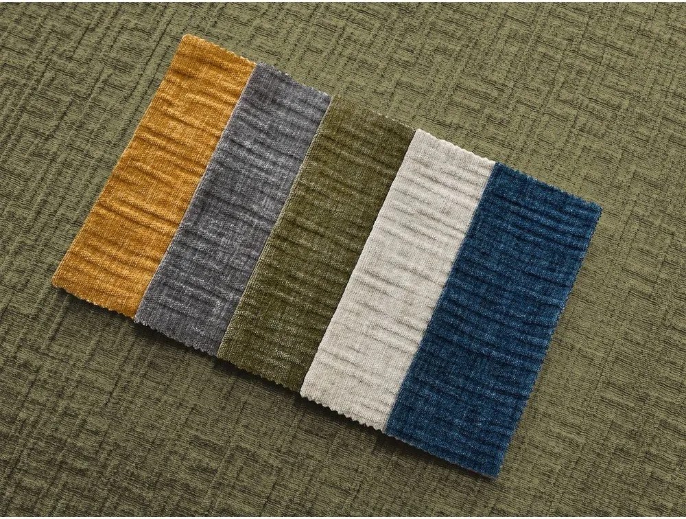 Zielona rozkładana sofa do spania z tkaniny szenilowej 220 cm Hugo – Bobochic Paris