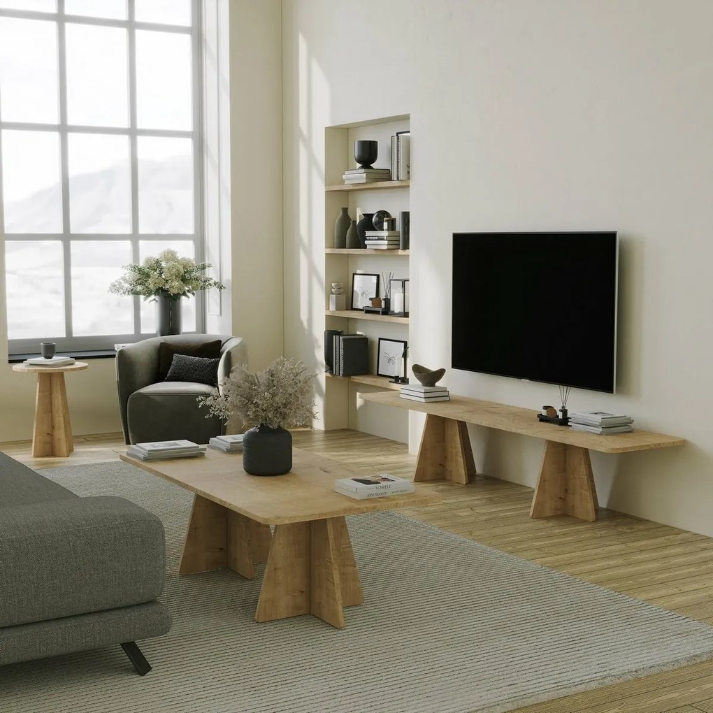 Stolik konferencyjny Double Mushroom Sapphire Oak