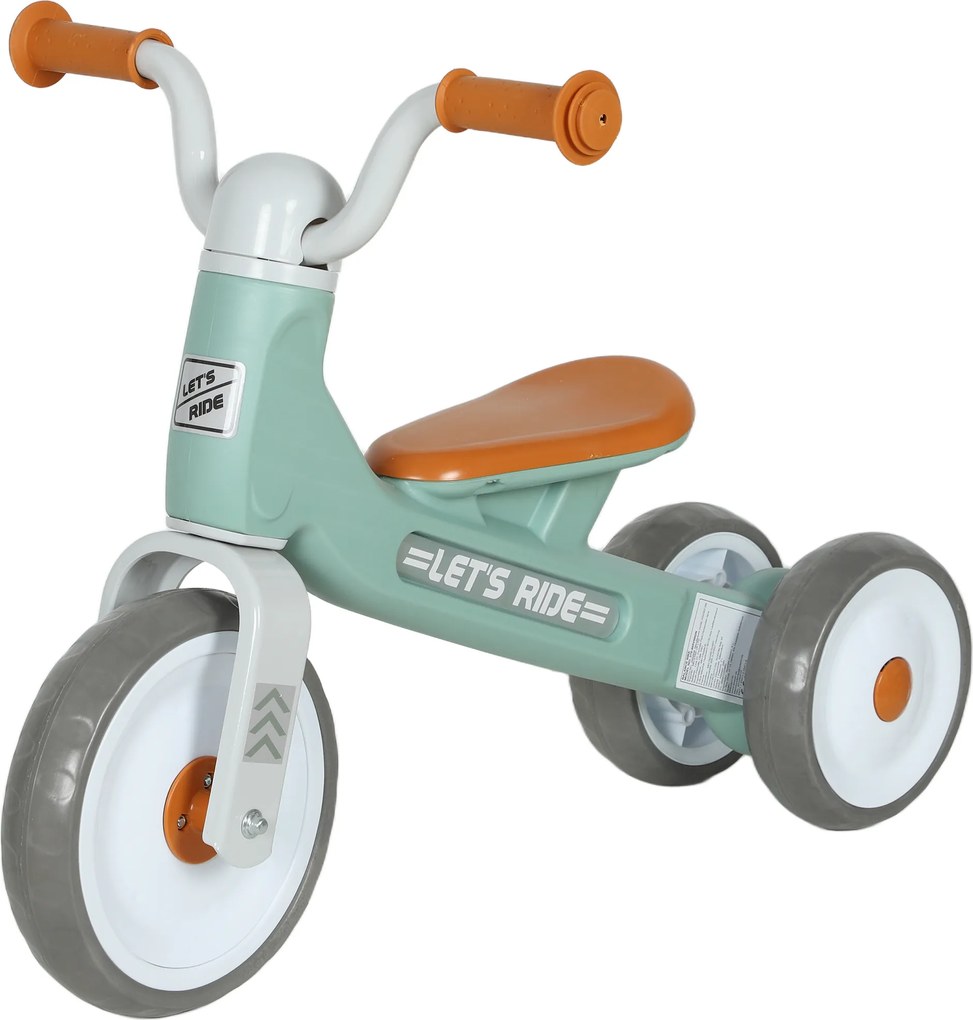 AIYAPLAY Rowerek biegowy dla maluchów, 3 ciche koła, 12–36 mies., do domu i na dwór, zielony