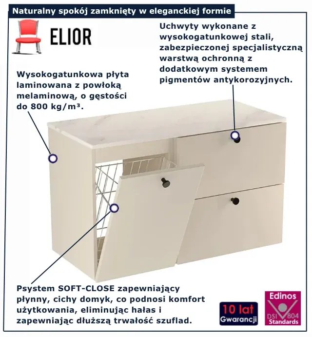 Wisząca szafka pod umywalkę kaszmir + marmur S9-F03