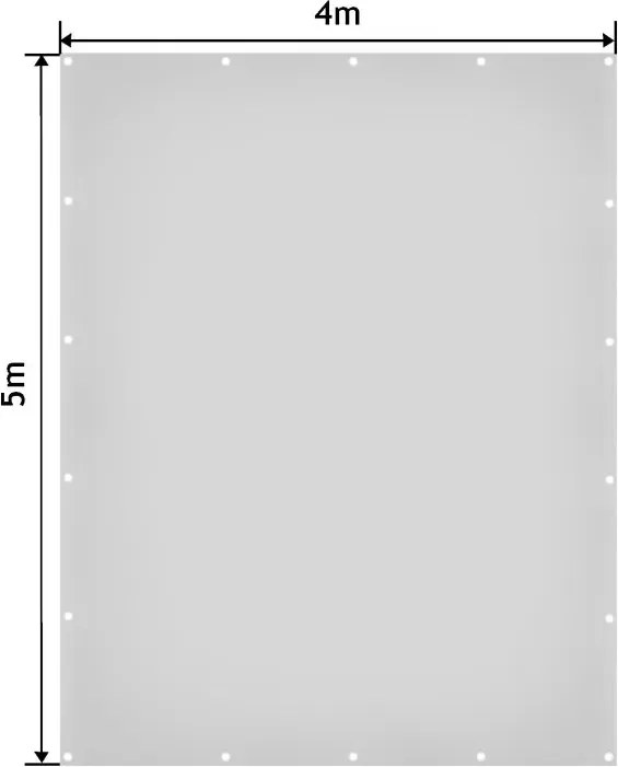 Plandeka 4x5 m biała, wodoodporna, 650g/m², UV, oczka