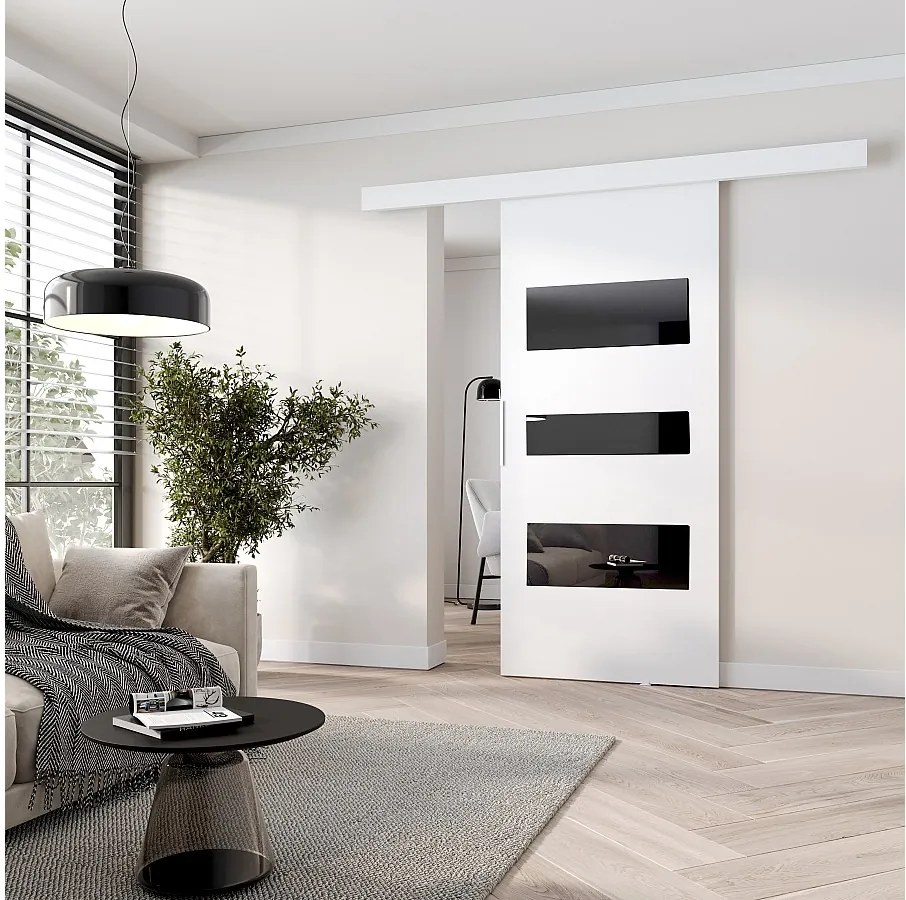 MINIO go for it, Drzwi przesuwne wewnętrzne CLEAN C 96 cm  w kolorze białym