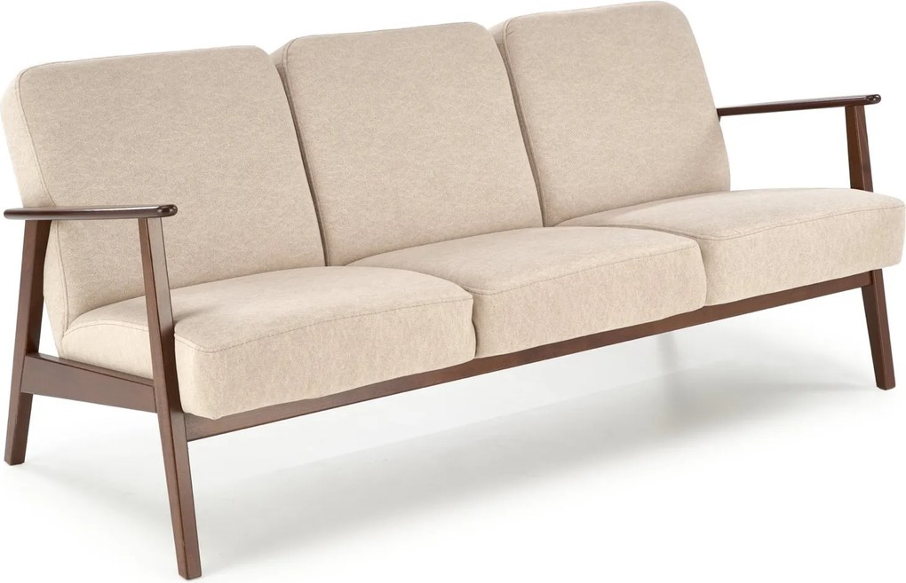 3-osobowa sofa do salonu z drewnianymi podłokietnikami Milano 3S Halmar