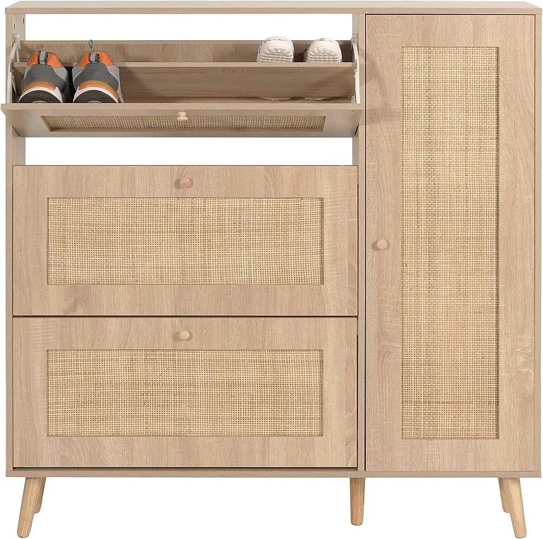 Rattanowa wywrotka do butów MCW-M37,  wygląd dębu