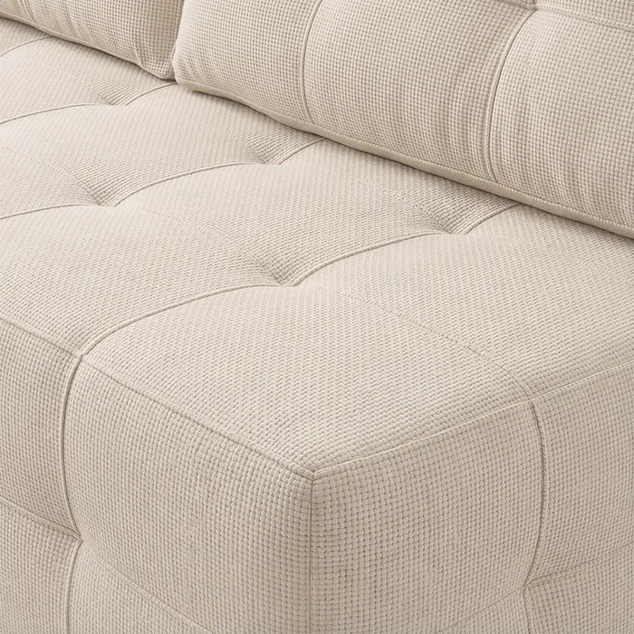 Sofa z Funkcją Spania MORANA Kremowa Szenil Nowoczesna