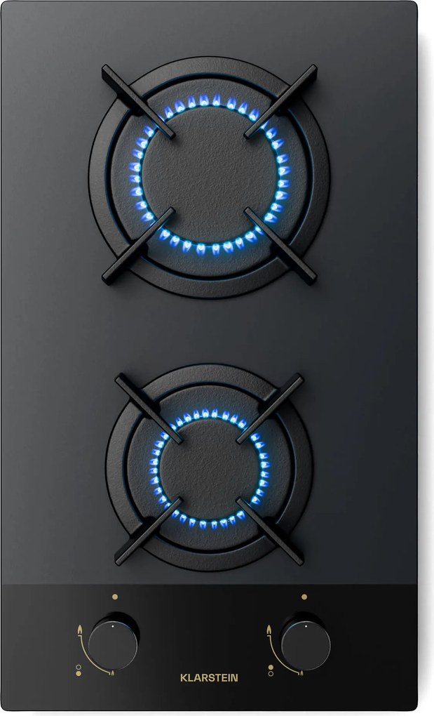 Klarstein Goldflame Nano 30cm Płyta gazowa 2 palniki Czarny